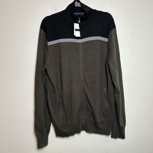 Banana Republic Mens Silk Blend Jacket Full Zip Mock Neck Sweater